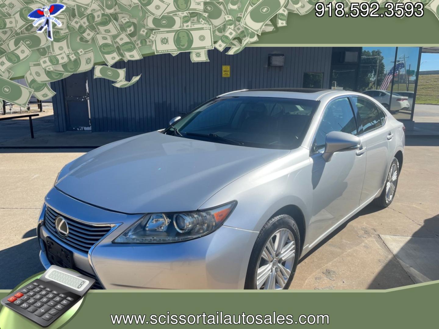 2013 SILVER LEXUS ES 350 BASE Sedan (JTHBK1GG6D2) with an 3.5L V6 DOHC 24V engine, 6-Speed Automatic transmission, located at 8101 E. Skelly Dr., Tulsa, OK, 74129, (918) 592-3593, 36.121891, -95.888802 - Photo#0